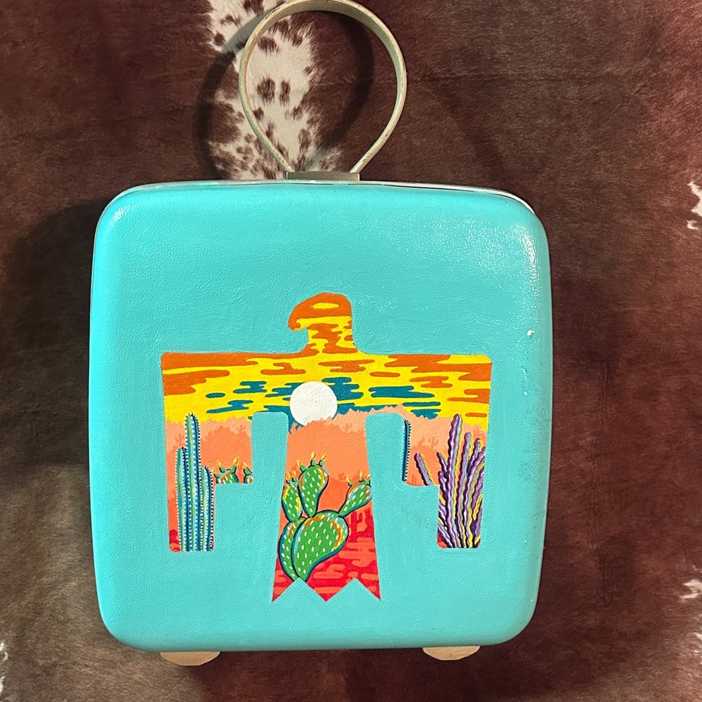 Samsonite Cream and Turquoise Bag